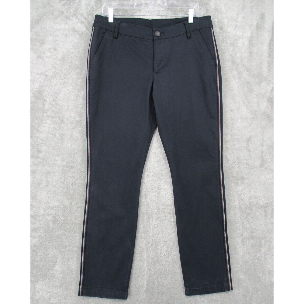 Cabi Pants 8 Peyton Tuxedo Stripe‎ Chino Skinny Career Trouser Preppy Black 5313